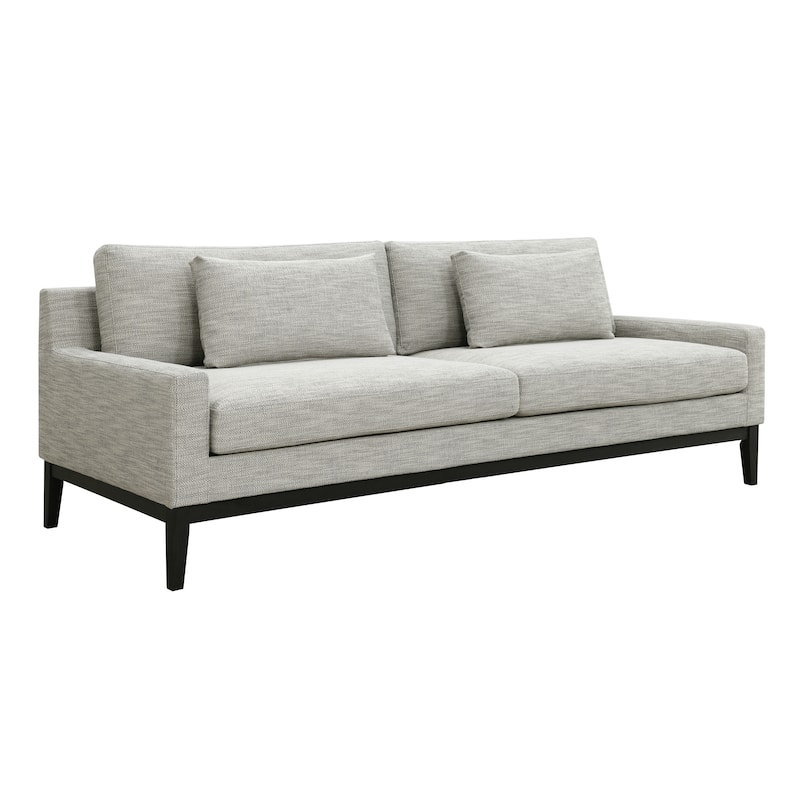 Sagebrook Home Elegant Oak Wood 3-Seat Upholstered and Bolstered Sofa - 90" x 36" x 34"