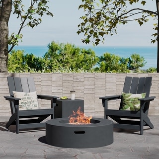 Encino Resin Outdoor Adirondack Chairs and 50 000 BTU Circular