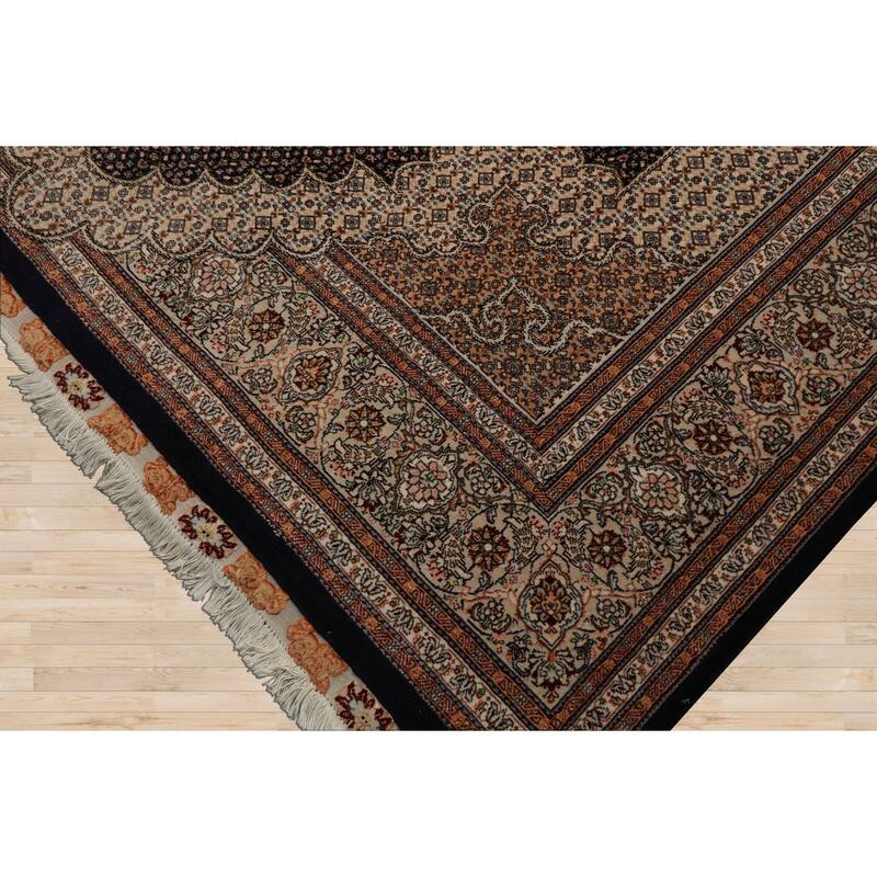 8'9''x11'2'' Hand Knotted Wool Midnight Blue Traditional 400 KPSI Rug - 8' 9'' x 11' 2''