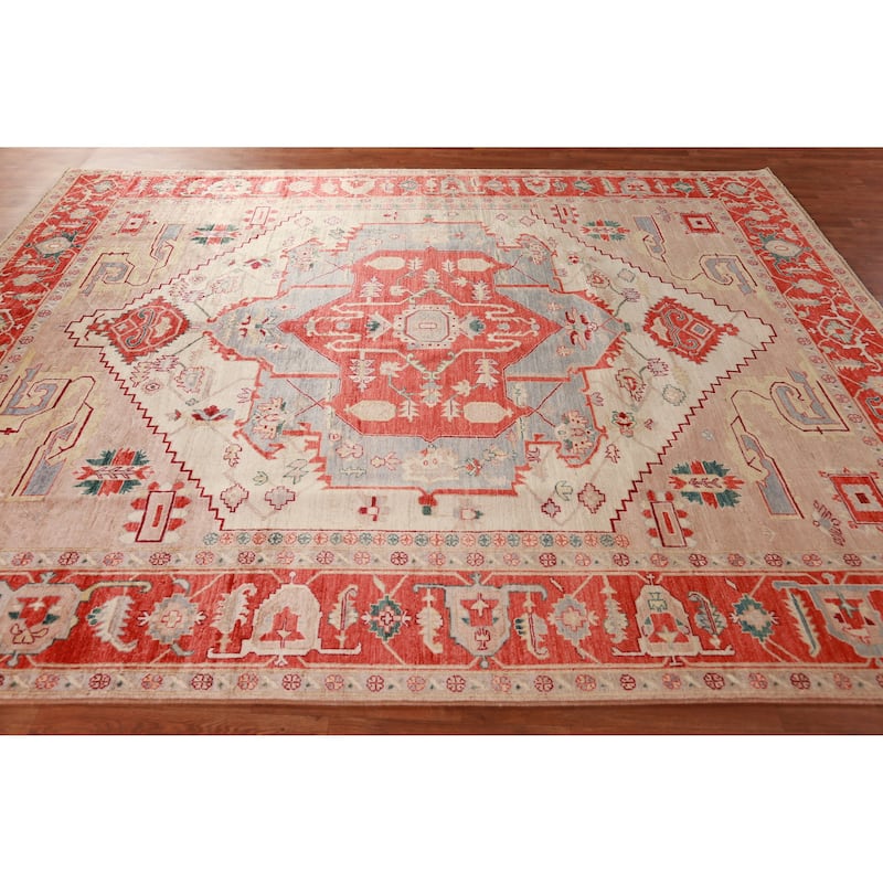 Vegetable Dye Heriz Serapi Oriental Area Rug Hand-Knotted Wool Carpet - 8'0"x 10'1"