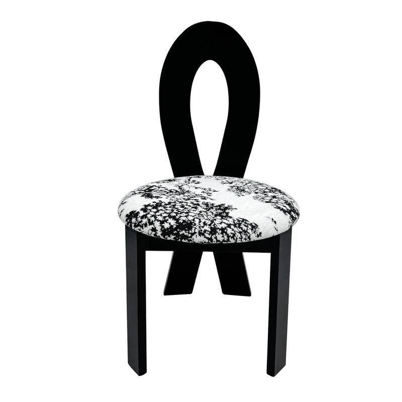 Dining Chairs Set of 2, Key-Design Home Chairs, Plush Teddy Velvet Solid Wooden Dining Chairs with Wood-Grain Embossed Cushion