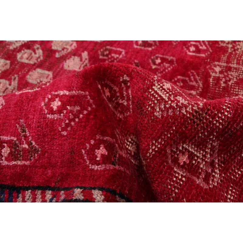 ECARPETGALLERY Hand-knotted Melis Vintage Burgundy Wool Rug - 6'7 x 10'4