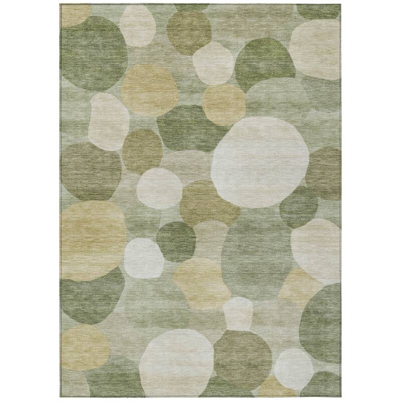 Machine Washable Indoor/ Outdoor Modern Circy Chantille Rug