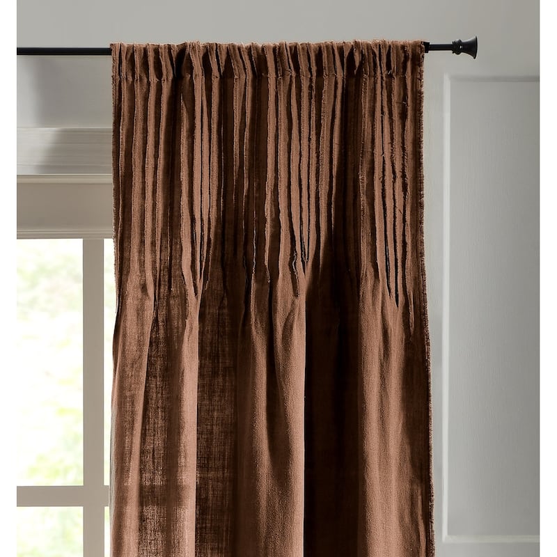 Raylan Linen Curtain, Saddle, 96"