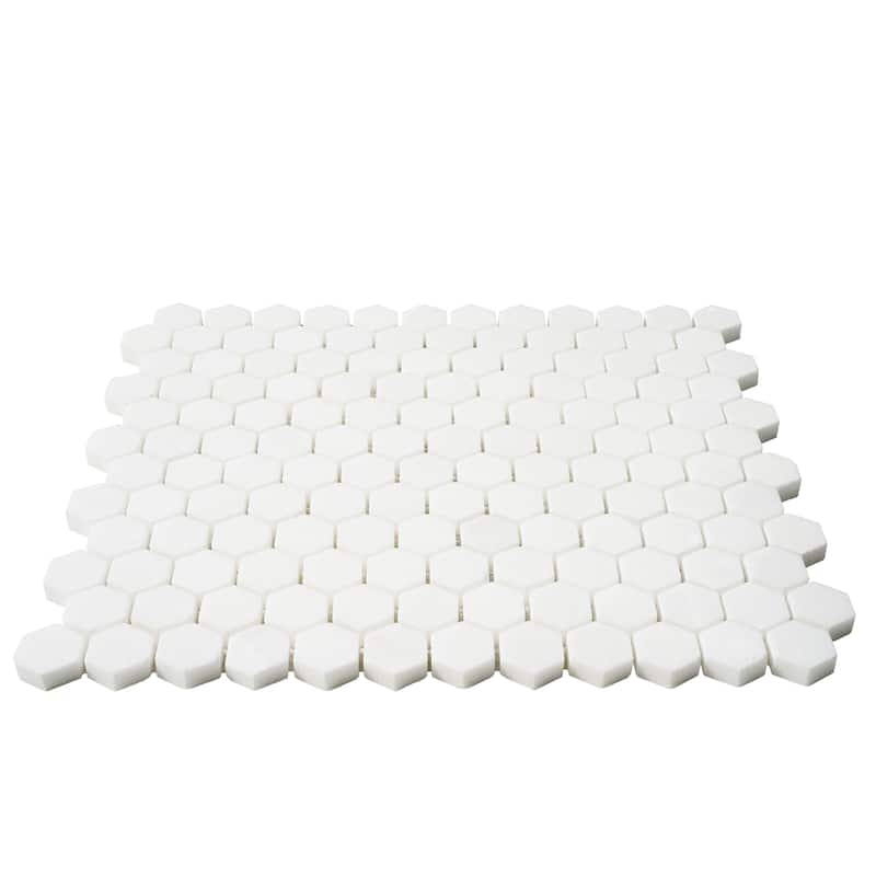 Thassos Marble 1" x 1" Honeycomb Polished Mosaic Tile