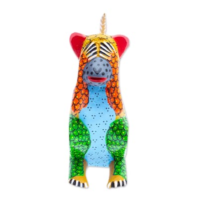 Novica Handmade Astonished Monkey Wood Alebrije Figurine