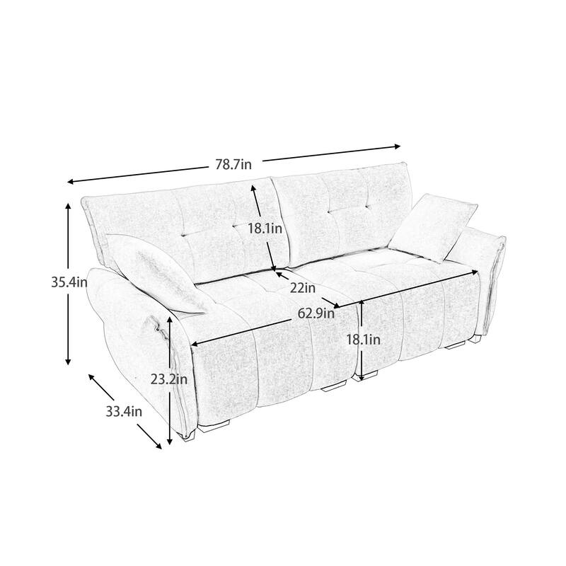 Modular 4-Seat Chenille Sofa Set with 2 Ottomans, High-Resilience Cushions and Solid Wood Frame
