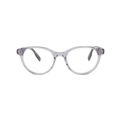 McQ Alexander McQueen Round-Frame Acetate Optical Frames, Transparent Lens, Shiny Transparent Gray Frame