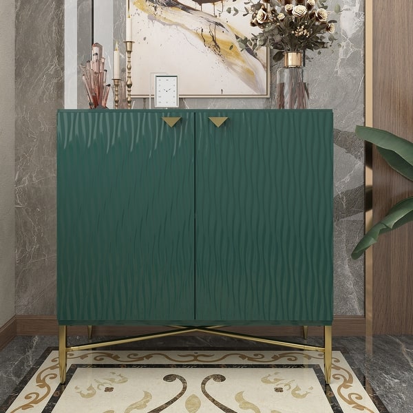 slide 2 of 35, Clihome 32-Inch 2 Door Locker Media Storage Cabinet/Buffet