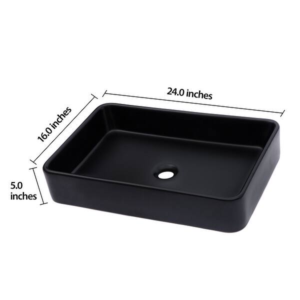 Rectangle Ceramic Vessel Bathroom Sink - 24