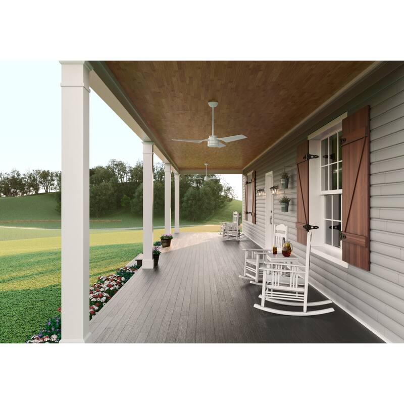 Hunter 52" Cabo Frio Outdoor Ceiling Fan with Wall Control - Modern Industrial - Damp Rated!