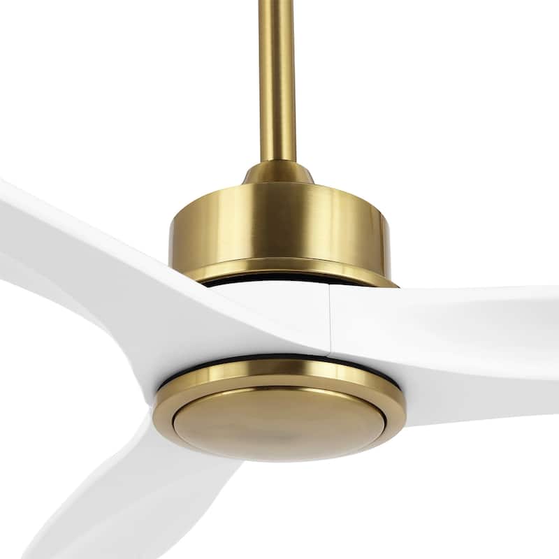 Modern 52" Solid Wood 3-Blade Propeller Ceiling Fan with Remote Control