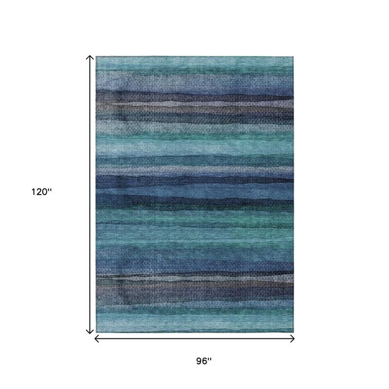 HomeRoots Striped Transitional Rectangle Outdoor Rug