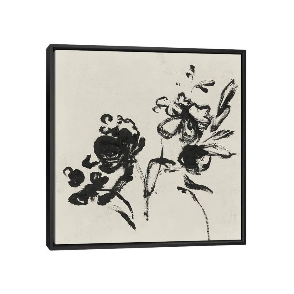 iCanvas "Black Florals I" by Isabelle Z Framed Canvas Print