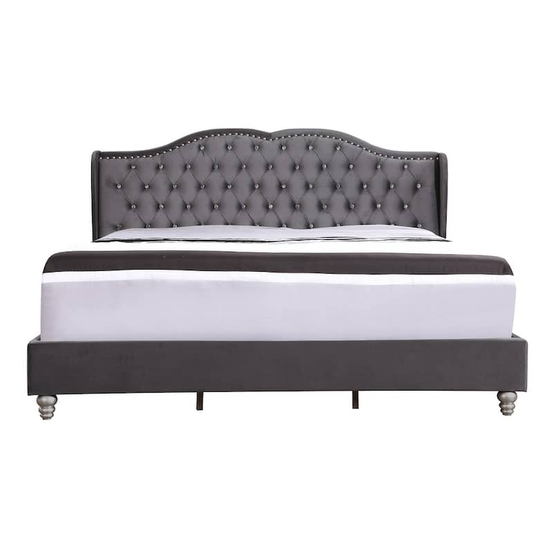Joy Jeweled Tufted King Panel Bed