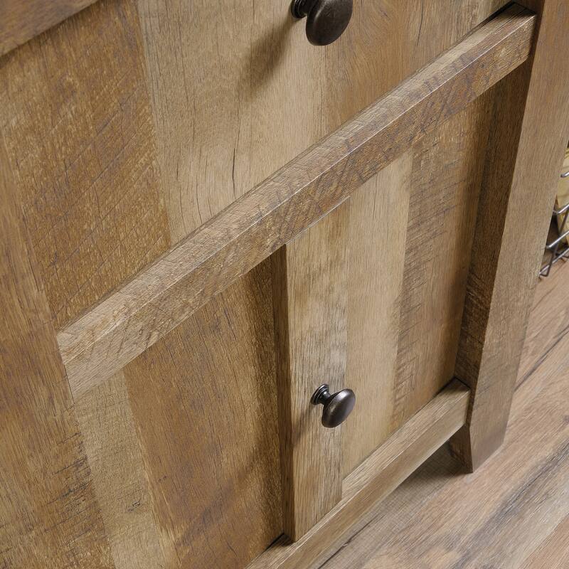 Wood Spacious Desk with Drawer and Cabinet, Brown