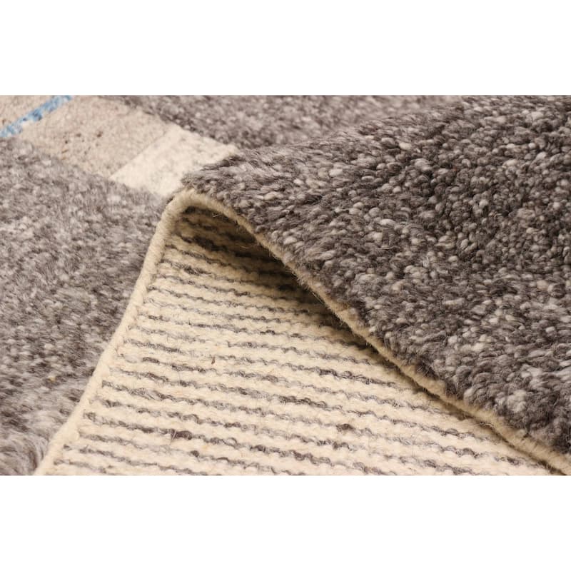 ECARPETGALLERY Hand-knotted Tangier Dark Grey Wool Rug - 8'2 x 9'10