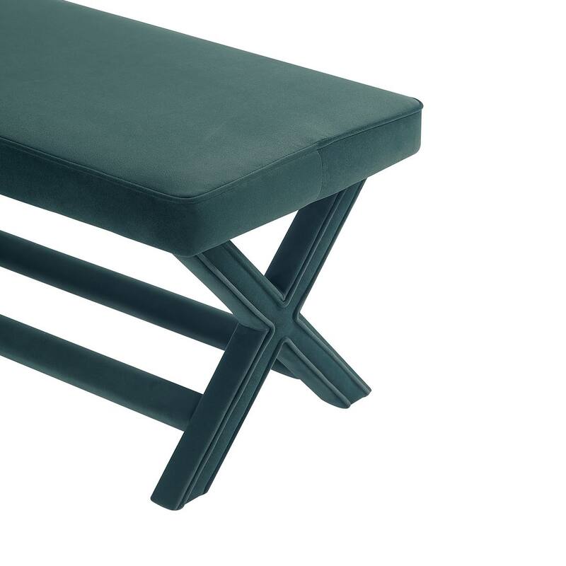 Manhattan Comfort Abigail Mid-Century Modern Velvet Upholstered Bench