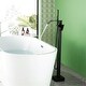 preview thumbnail 2 of 13, Floor Mount Tub Faucet With Hand Sprayer Freestanding Roman Bathtub Faucet Modern Waterfall Tub Filler Trim With Handheld Showe