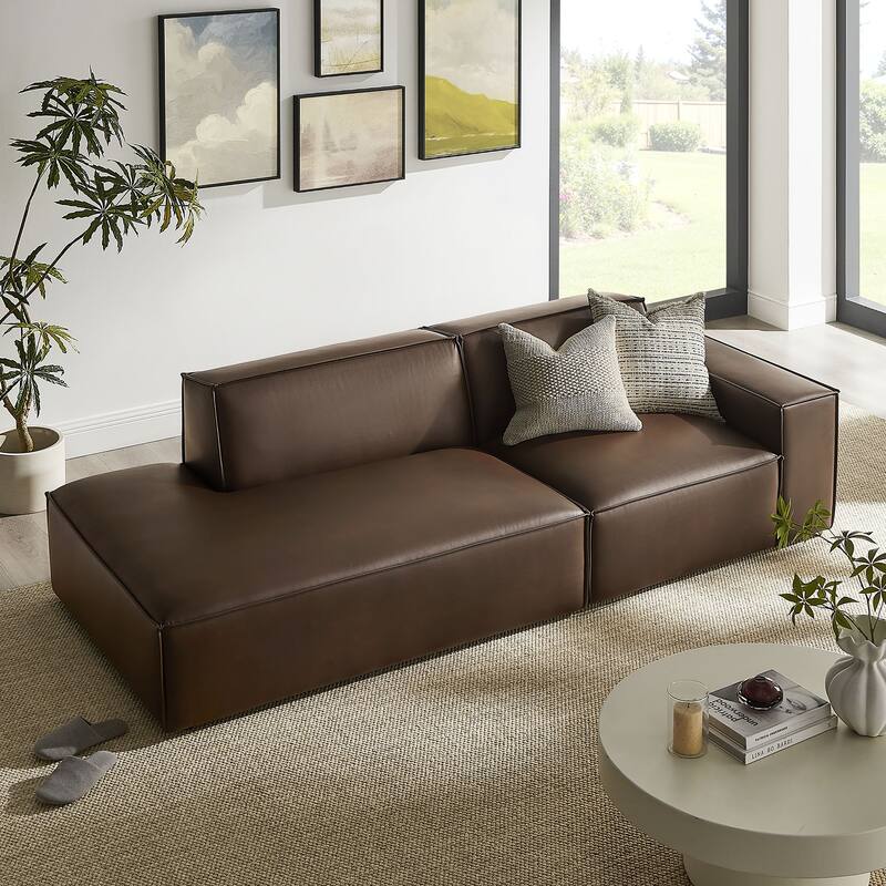 Restore 2-Piece Vegan Leather Modular Loveseat - Espresso