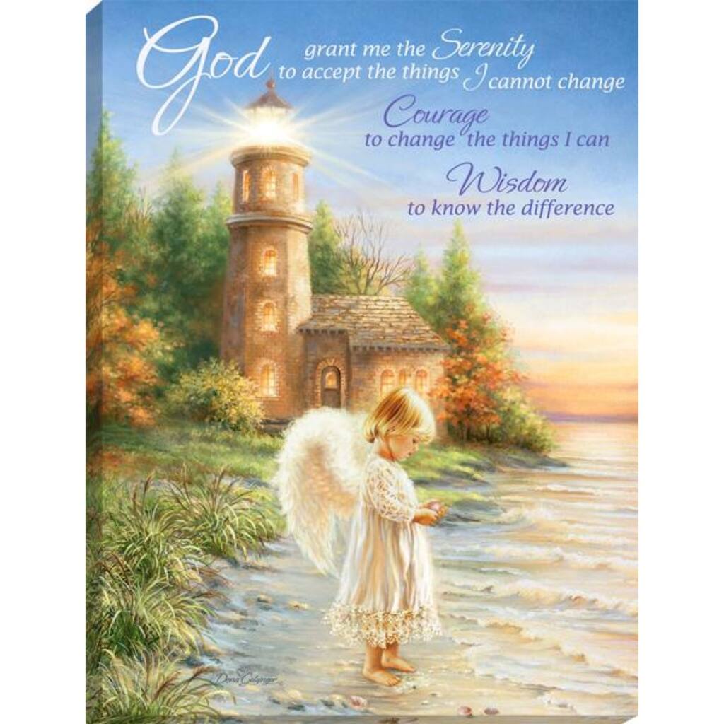 White Green a Little Serenity Canvas Wall Art Decor 10"x14"