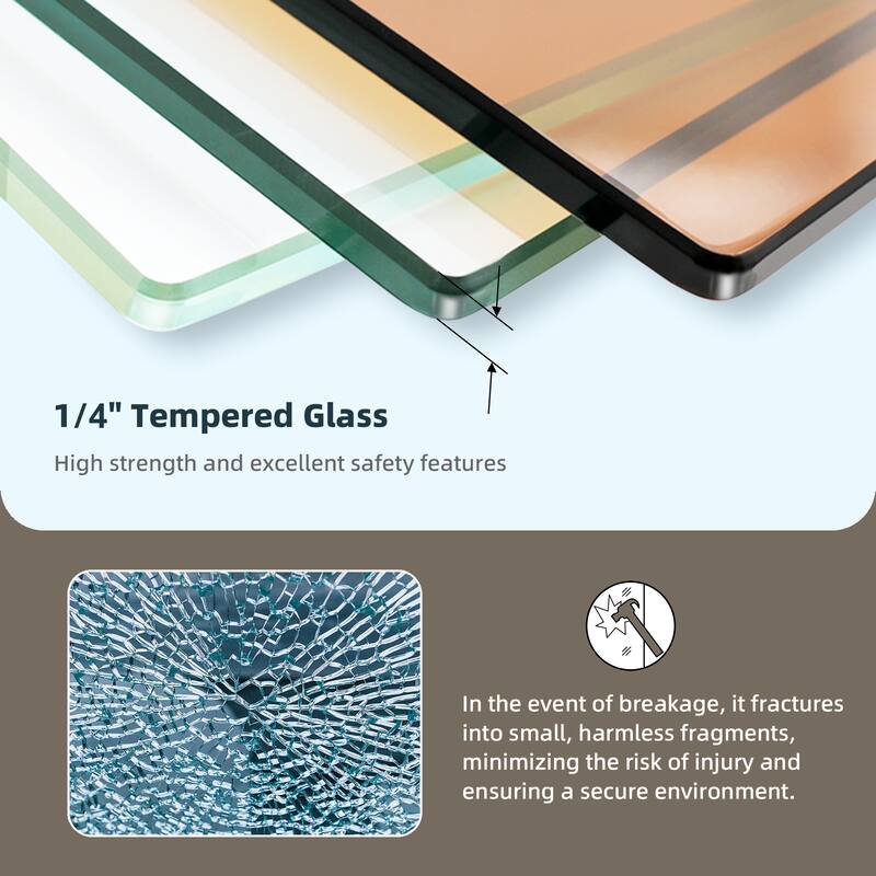 Glass Shower Sliding Door with 1/4" Thick Glass Panel and Metal Handle