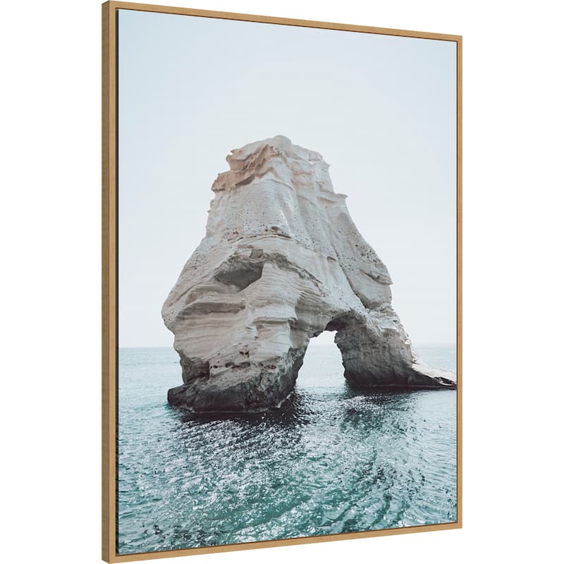 Rock of Solitude Milos by Bella Eve Framed Canvas Wall Art Print - Sylvie Natural
