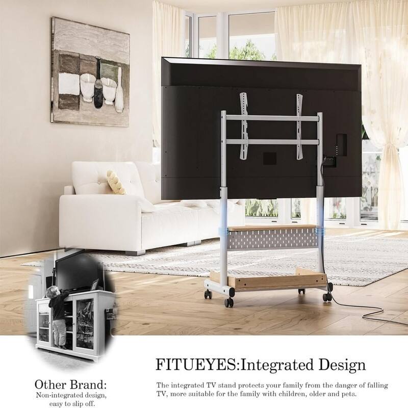 Rolling Floor TV Stand Mount
