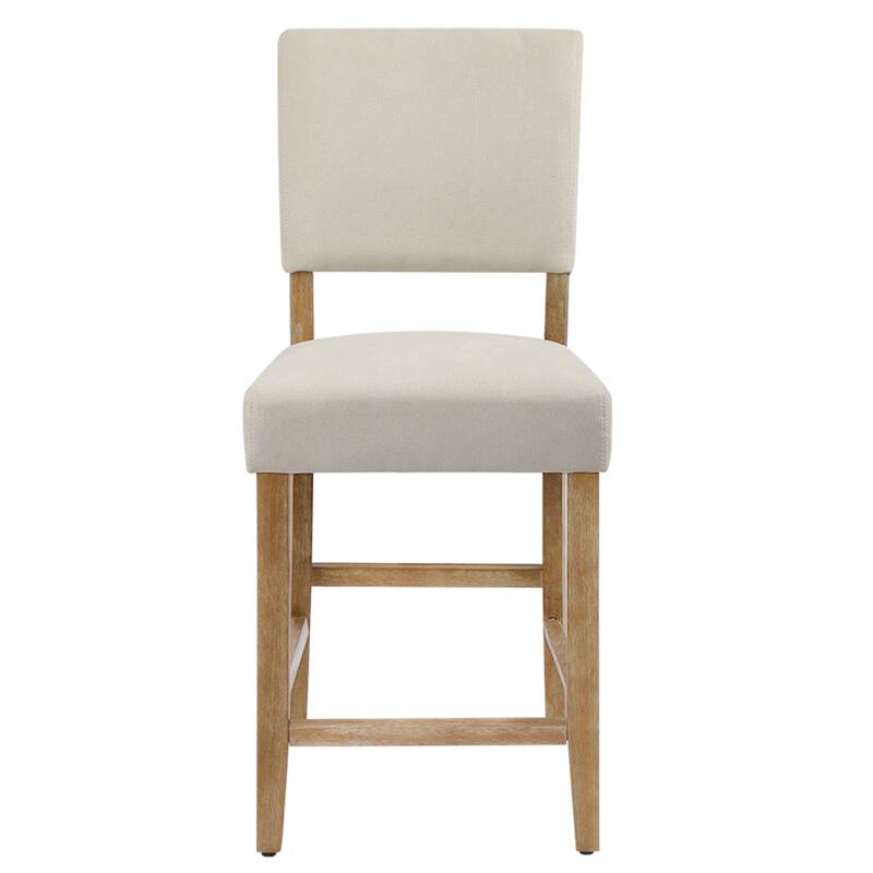 24 Inches Counter Height Bar Stools Upholstered Barstools with Brushed Legs Set of 2