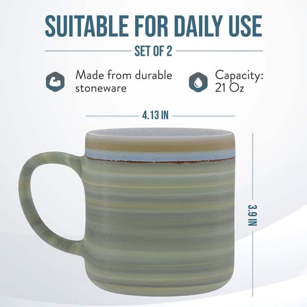 American Atelier Set of 2 Ceramic Glazed Jumbo Coffee Mugs - Bed Bath &  Beyond - 39886486