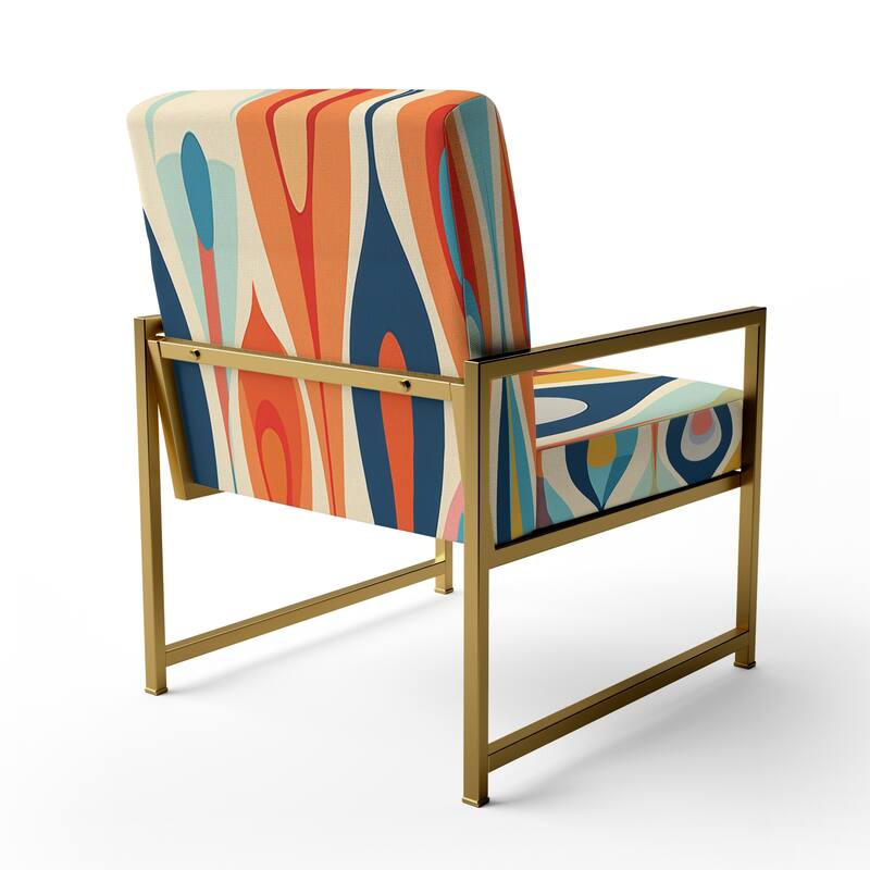 Designart "Retro Abstract Drops XI" Upholstered Modern Geometric Accent Chair and Modern & Contemporary Arm Chair