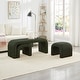preview thumbnail 16 of 20, Set of 3 U-Shaped Modern Bench Teddy Ottoman Bench, Small Sofa Footrest Extra Seating, 44+18 Inch Bench Bench & Ottoman Dark Green