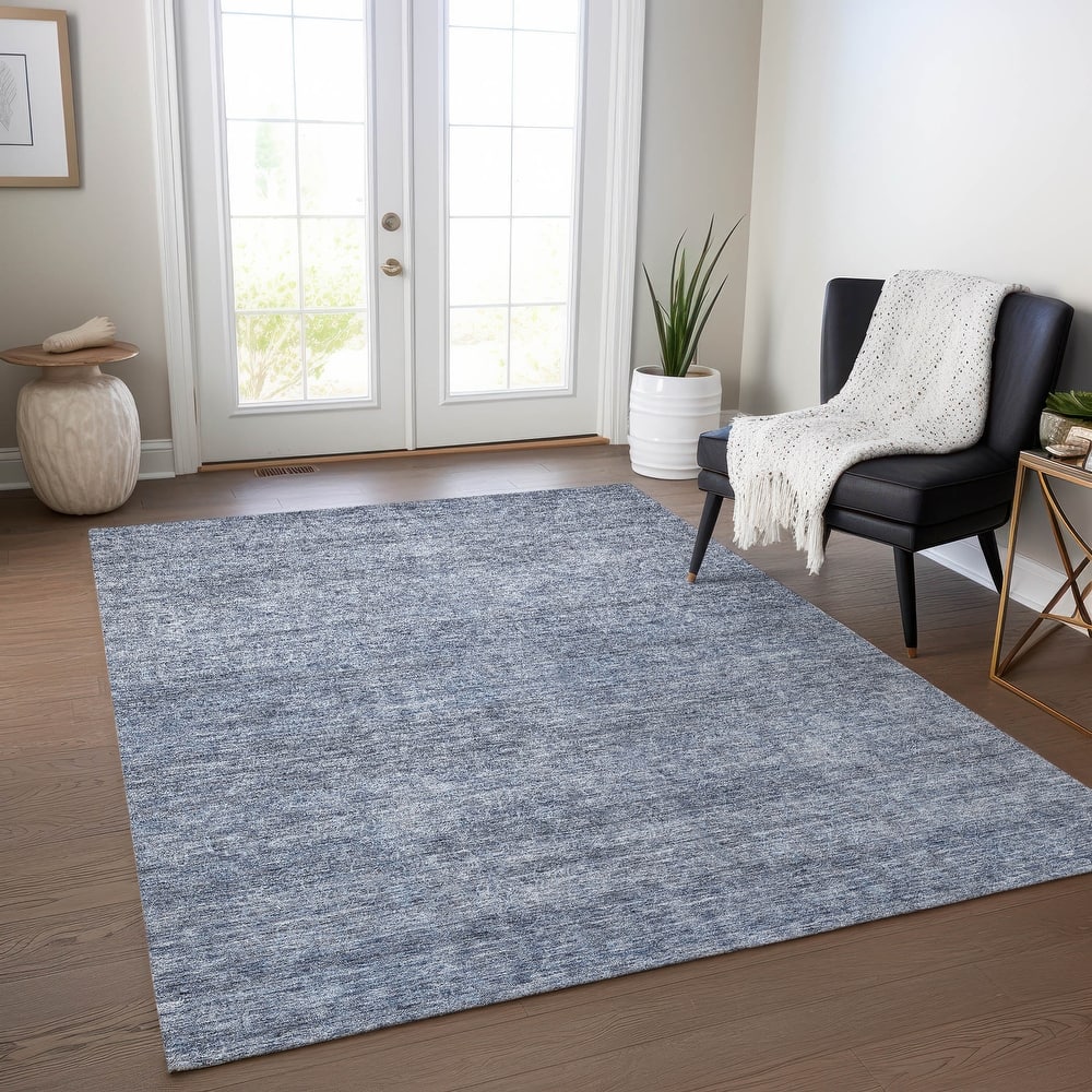 Machine Washable Indoor/ Outdoor Ombre Solid Chantille Rug
