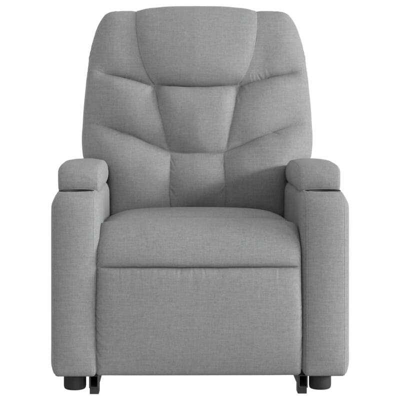 vidaXL Stand up Massage Recliner Chair Light Gray Fabric