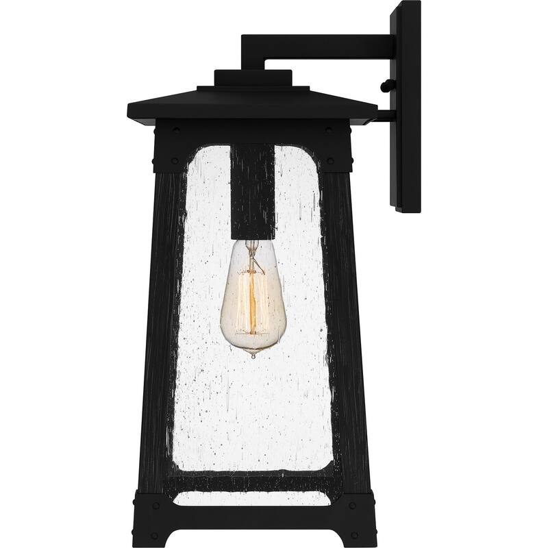 Matte Black One Light Outdoor Wall Mount from the Drescher Collection