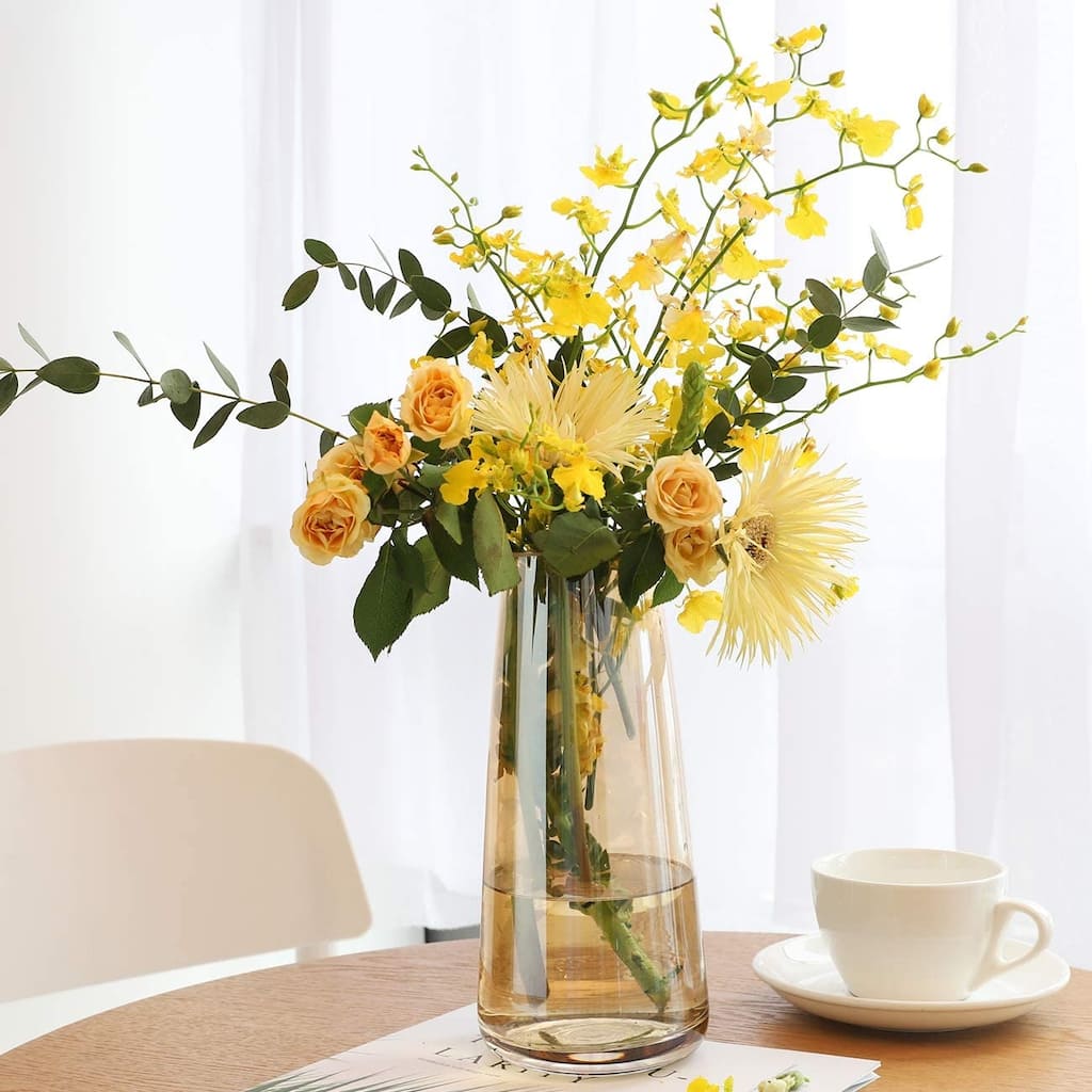 Glass Vase Floral Flower Plant Bud for Office Home Kitchen