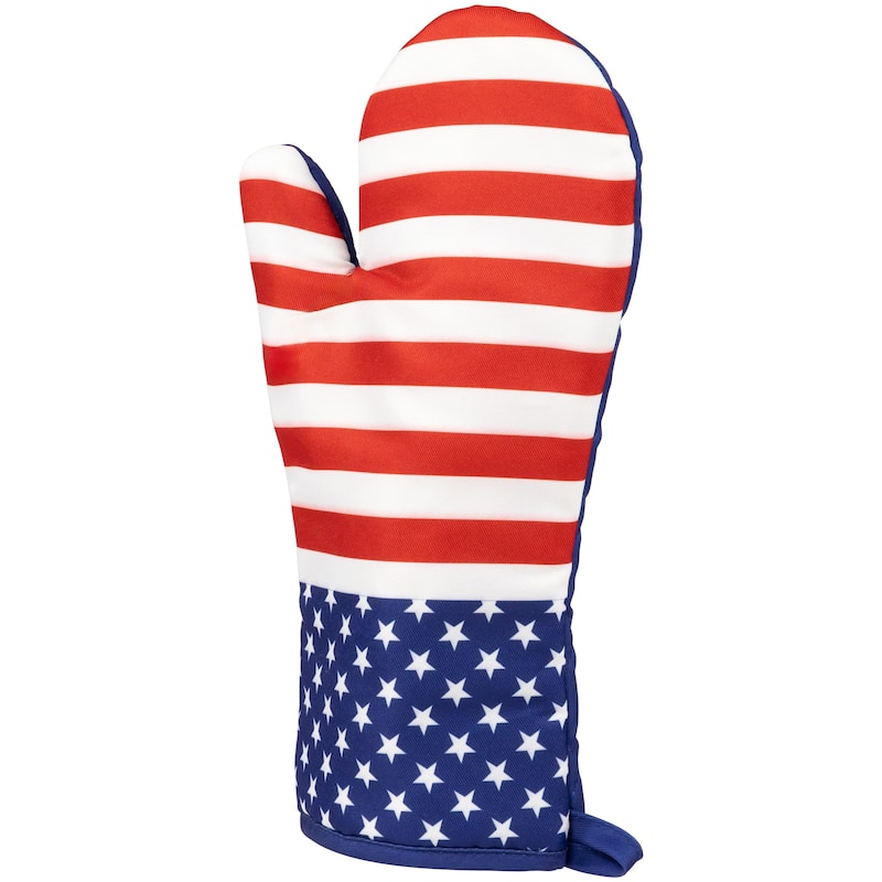 Set of 2 Stars and Stripes Americana Oven Mitts 13.75"