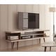 preview thumbnail 11 of 22, Manhattan Comfort Nynashamn Mid Century Modern Media Cabinet Console White/ Beige