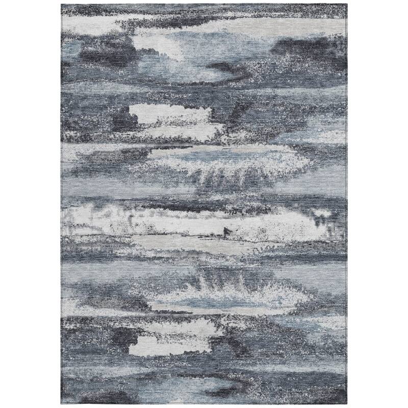 HomeRoots Abstract Transitional Rectangle Outdoor Rug