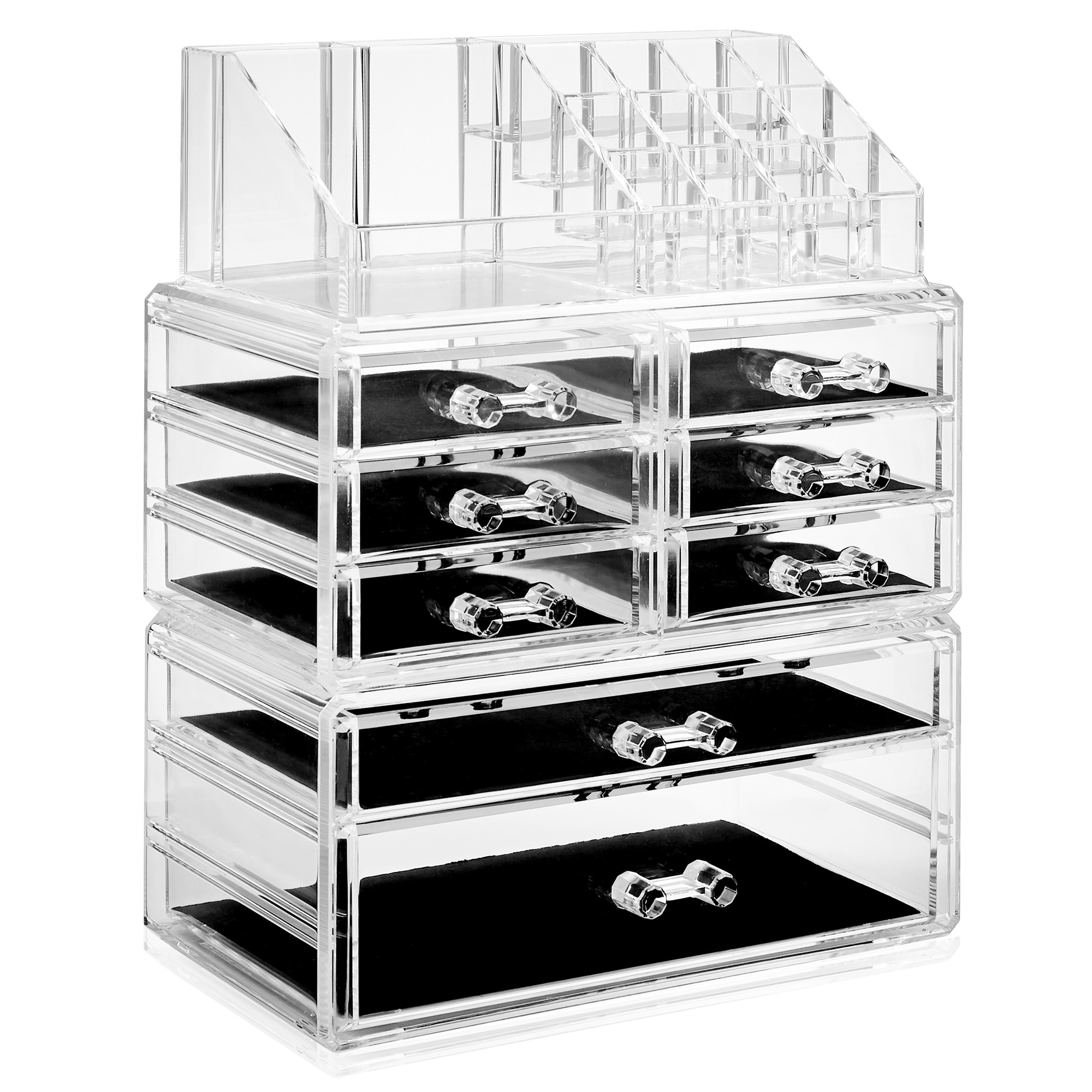 Clear Acrylic Jewelry Organizer and Makeup Organizer Cosmetic Organizer and  Large 7 Drawer Jewelry Chest or Makeup Storage Ideas Case Lipstick Liner