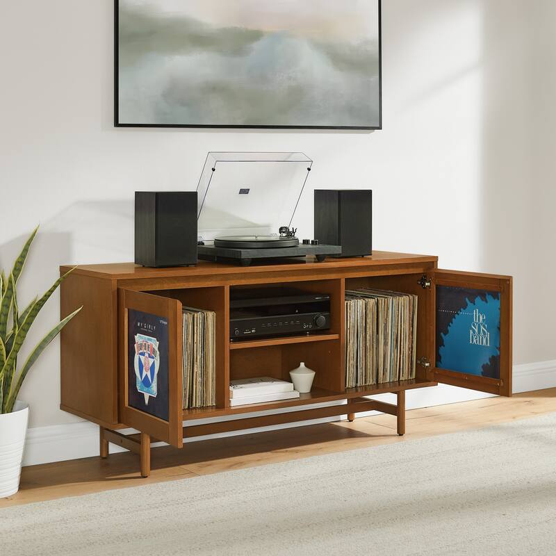 Crosley Dempsey Record Player Cabinet With Vinyl Storage