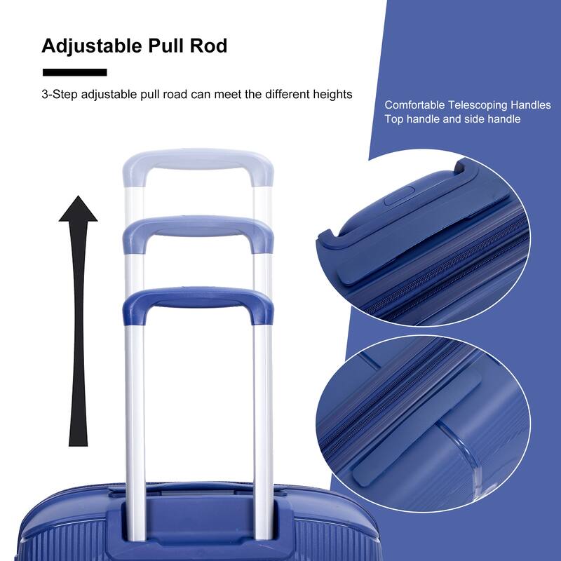 Expandable Hardshell Suitcase Double Spinner Wheels PP Luggage Sets 3-Piece Set (20/24/28)