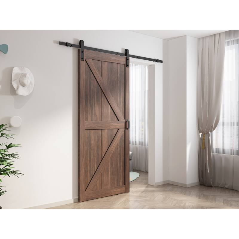 ANZZI 36"x84" Heavy Duty Sturdy Wood Single Sliding Barn Door with Hardware Included