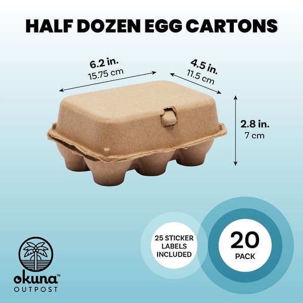 Half Dozen Egg Cartons with 25 Labels (Brown, 20 Pack) - Bed Bath ...