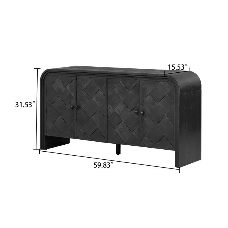 Modern Stylish Wooden Sideboard with Two Cabinets