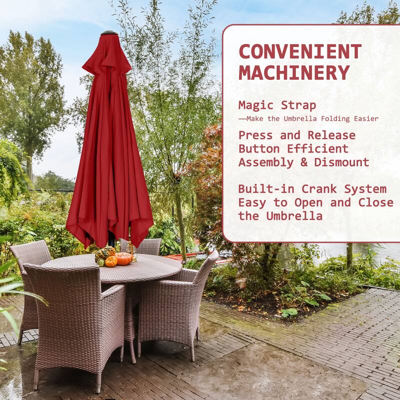 Autlaycil 7.5ft Outdoor Patio Umbrella with Tilt & Crank Base included