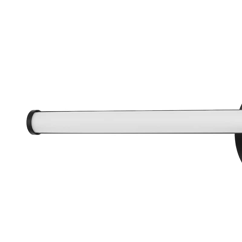 Brooks 20.25" 1-Light Modern Industrial 360-Degree Rotatable Aluminum Integrated LED Vanity Light, Black by JONATHAN Y