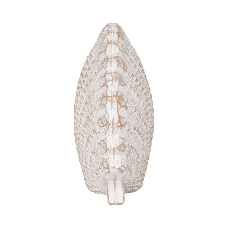 Coastal Decorative Resin Shell Figurine Sculpture - White
