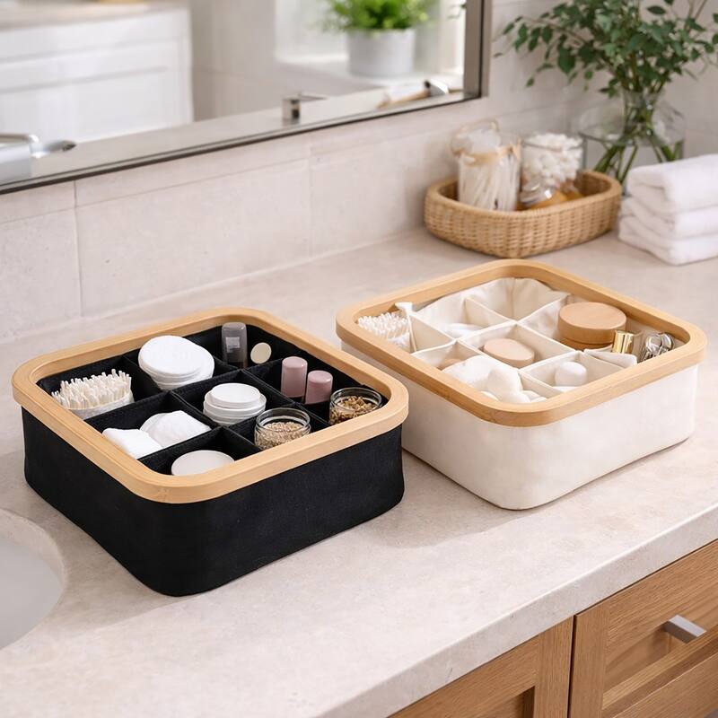 Square Foldable Storage Basket 9-Compartment - 12 L x 12 W x 4 H