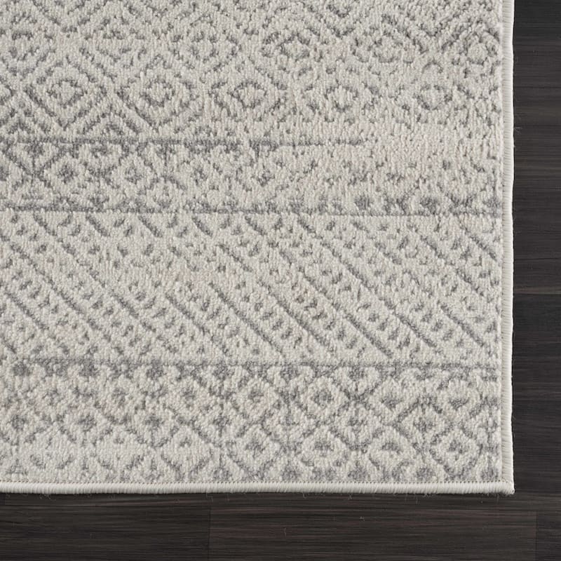 Hauteloom Tigris Modern Traditional Abstract Farmhouse Neutral Grey / Beige Area Rug